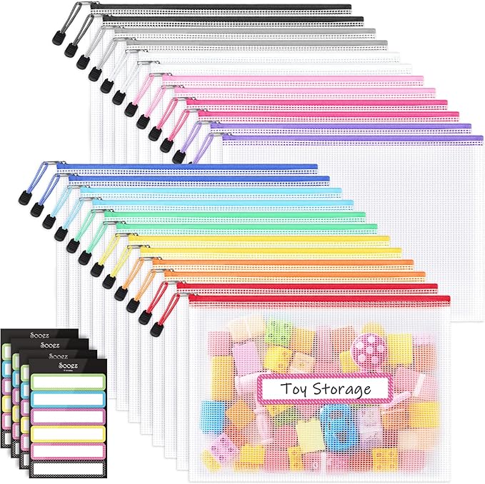 Sooez 24 Pack Mesh Zipper Pouch by Sooez