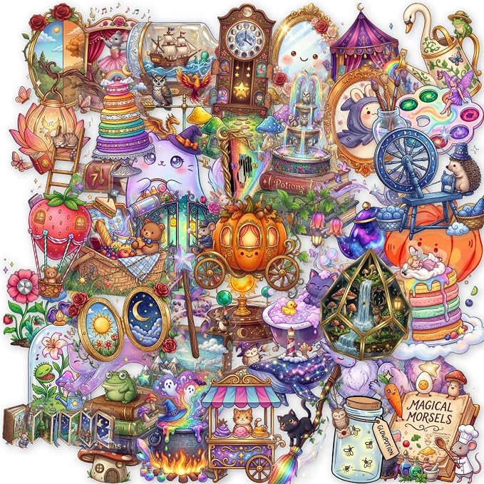 50 PCS PET Magic Witch Aesthetic Stickers - Image 6