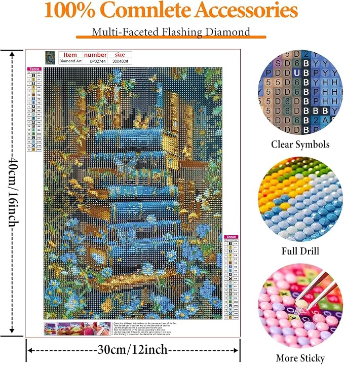 Book Flower Diamond Art Kits for Adults, DIY 5D Diamond Painting Kits for - Image 5