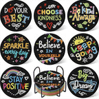 Gemozaic 8PCS Inspirational Diamond Art Coasters Kit by Gemozaic