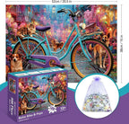 500 Pieces Puzzle for Adults, Puzzles for Adults 500 Pieces, Retro Bicycle Dogs - Image 2