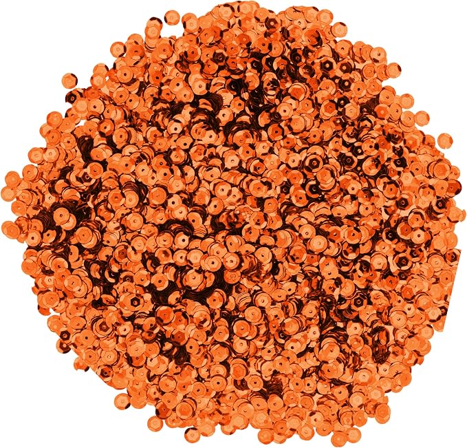 Mandala Crafts 6mm Cup Round Orange Sequins - Image 2