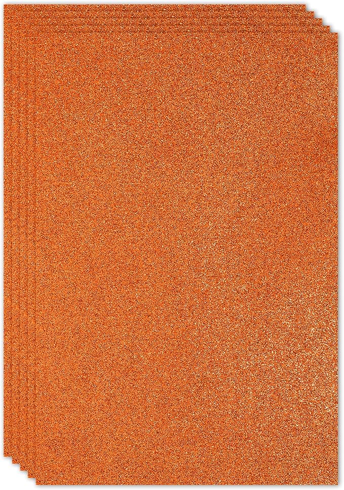 PATIKIL Orange Shiny EVA Glitter Foam Sheet 11.8 x 7.9 Inch 2mm Thick Sparkle by PATIKIL