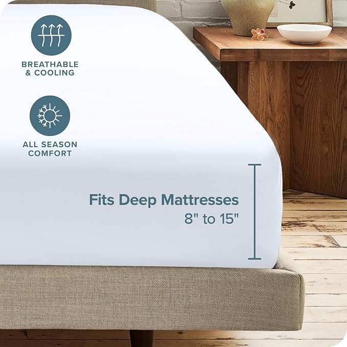 Bare Home 2-Pack Fitted Bottom Sheets King - Image 4