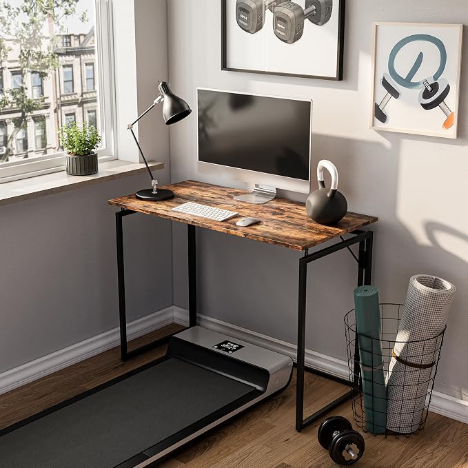 alawooder 31.5" Folding Desk: No Assembly, Wood Top - Image 3