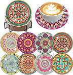 Benjenes 8 PCS Mandala Diamond Art Coasters Kits | Diamond Paintings Coasters by Benjenes