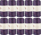 10 Skeins of Sensy Premium 2mm 251 Yards Sparkle Polyester Rope 90% by SSENSY