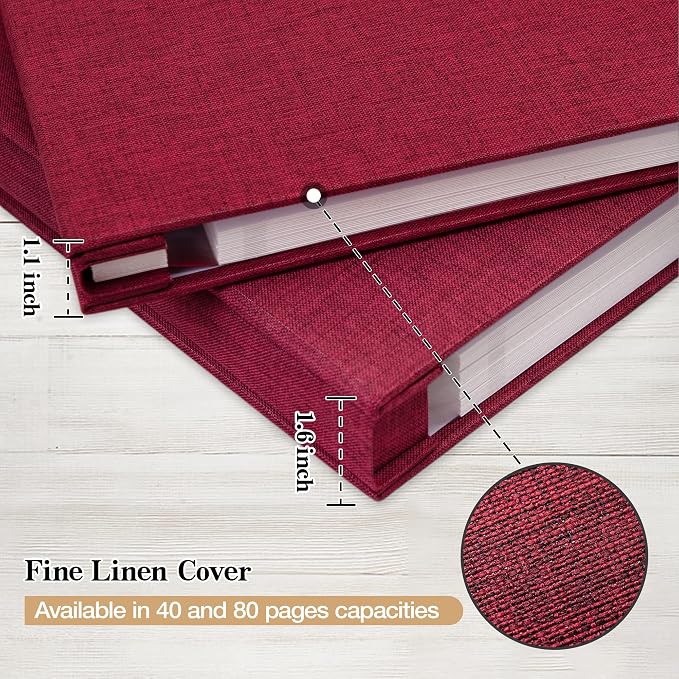 potricher Large Photo Album Self Adhesive 4x6 5x7 8x10 Pictures Linen Cover 80 - Image 5