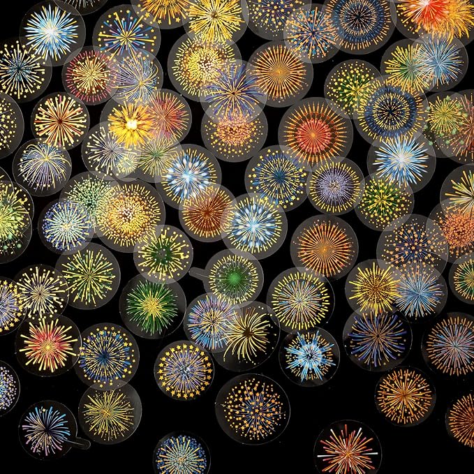 Yoksas 180Pcs Gold Foil Fantasy Fireworks Stickers Set - Image 2