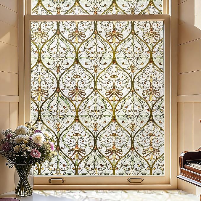 3D Stained Glass Window Film, Decorative Window Privacy Film by ADDHERES