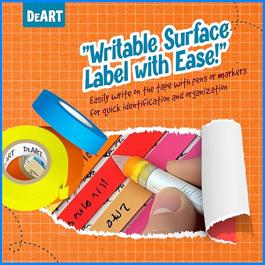 DEART Colored Masking Tape Painters Tape Writable 12, 8 or 6 Pack - Image 3