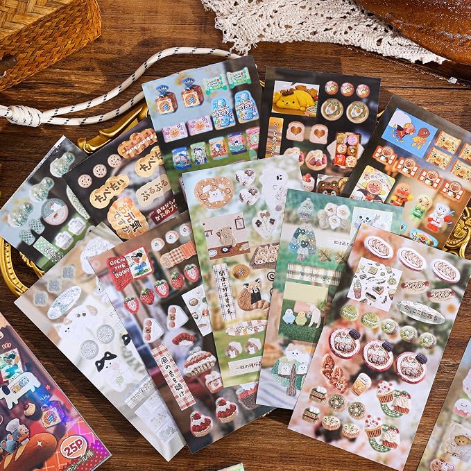 Girl's Japanese Retro Sticker Book, 700+ Kawaii Old Showa Style Embroidered - Image 5