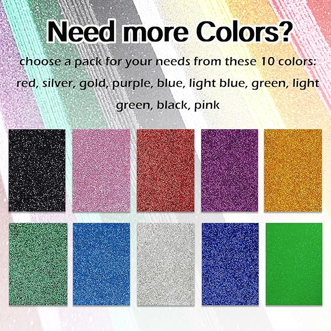 SALEMAR Sticky Glitter Foam Sheets, 20 Packs Thick Self-Adhesive Sparkle EVA - Image 2