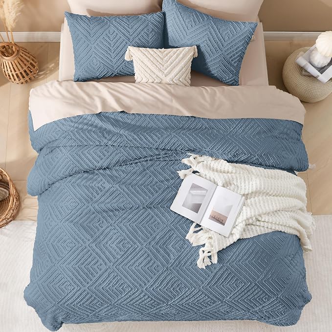 Andency Grayish Blue Comforter Set Queen Size, Lightweight Fluffy Bedding - Image 7