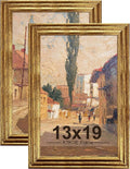 KTKDE 13x19 Picture Frame Set of 2, Ornate Vintage Gold Poster Frames- 13 x 19 by KTKDE