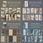 180 Sheets Vintage Fabric Texture Scrapbook Paper, 3.1x5.5 Aesthetic Lace & - Image 2