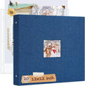 12x12 Inch Large 3 Ring DIY Scrapbook Photo Album, Linen Cover Scrapbook by Hiwhy
