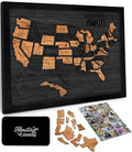 flinelife USA Landmarks Travel Map, Wooden USA Map Puzzle by flinelife