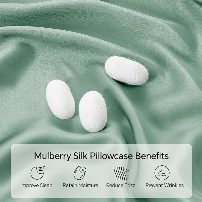 INFIIXSO Silk Pillow Cases 2 Pack Standard Size, Ultra Smooth & Soft Mulberry - Image 2