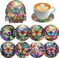 8 Pack Diamond Art Coasters, Butterfly Diamond Painting Coasters Kits | by Zythron
