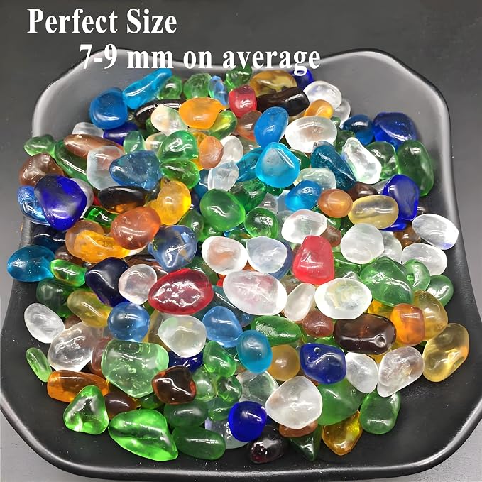 2 Lb Sea Glass for Crafts, 0.2-0.35" Gravel for Aquarium, Fish Tank, Freshwater - Image 2