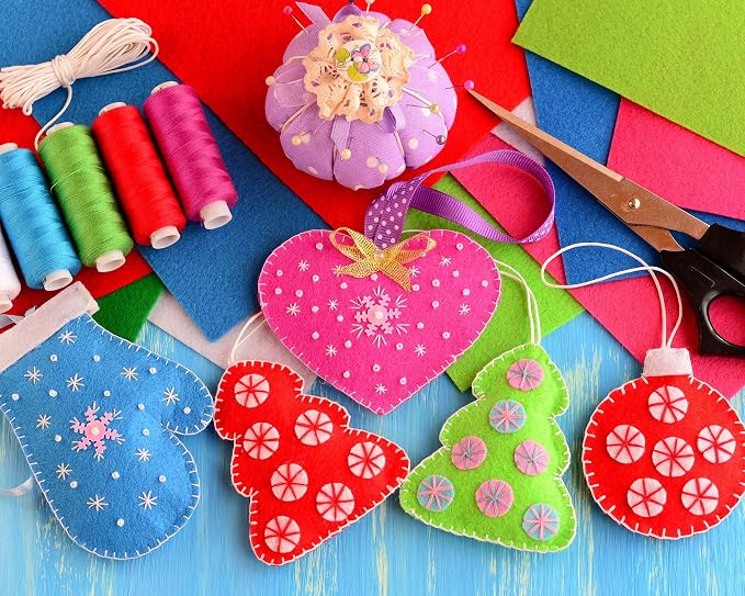 Whaline 18 Pcs Felt Fabric Sheets Assorted Blue Craft Felt Pack - Image 7
