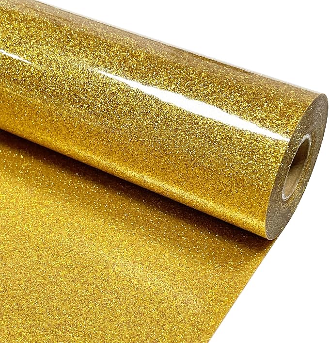 Gold Glitter Heat Transfer Vinyl 12" x 15 ft HTV by MerryMade