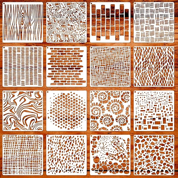 16PCS Geometric Stencils for Painting, Reusable Abstract Layering Stencils for by Felixcraft-DIYDreamscape