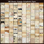 200 Sheets of Vintage Scrapbook Paper, Journaling Scrapbooking Supplies Craft - Image 2