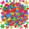 500Pcs Foam Stickers Glitter Colorful Flower Butterfly Bow Shapes Stickers by Etyishe