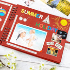 Bstorify Square Scrapbook Photo Albums 50 Pages Red Thick Paper, Ribbon Closure - Image 5