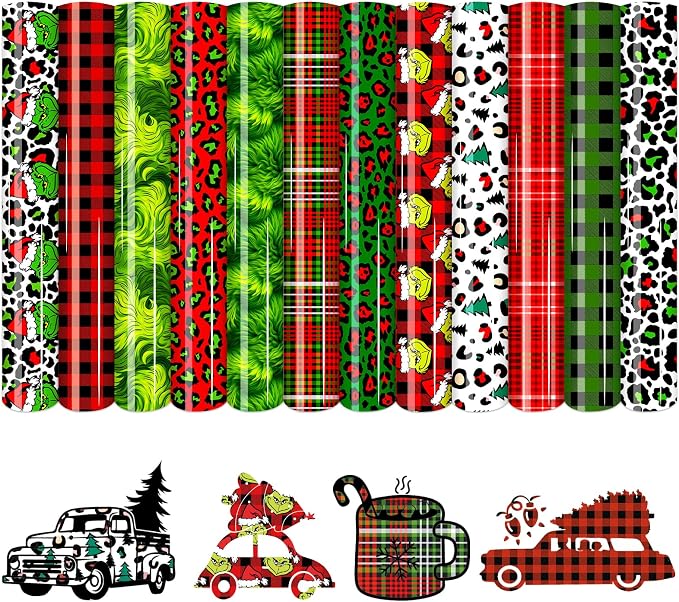 HTVSTD Christmas HTV Heat Transfer Vinyl 18 Sheets 12×10in Iron on Vinyl | by CraftingEveryday