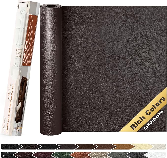 KING MOUNTAIN Leather Repair Patch, 12 x 60 Inches self Adhesive Leather Repair by ForABetterHomeLife