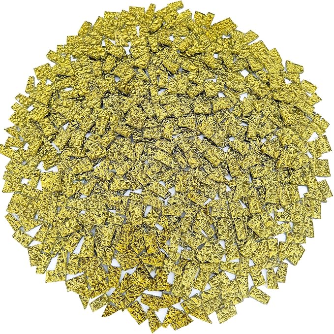LITMIND 1.1LB Glod Textured Irregular Glass Mosaic Tiles - Image 4