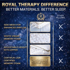 Royal Therapy 2-Pack King Memory Foam Pillow, Adjustable Shredded Odor-Free - Image 9