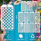 12 Pieces Texture Stencils for Crafts Reusable Brick Stencils Honeycomb - Image 2