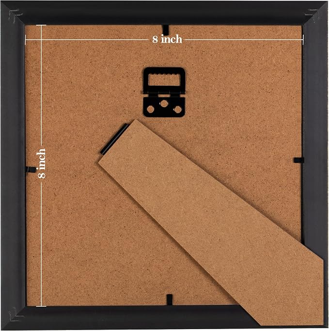 eletecpro 8x8 Vintage Picture Frame, Glass Cover, Tabletop or Wall Decor - Image 4