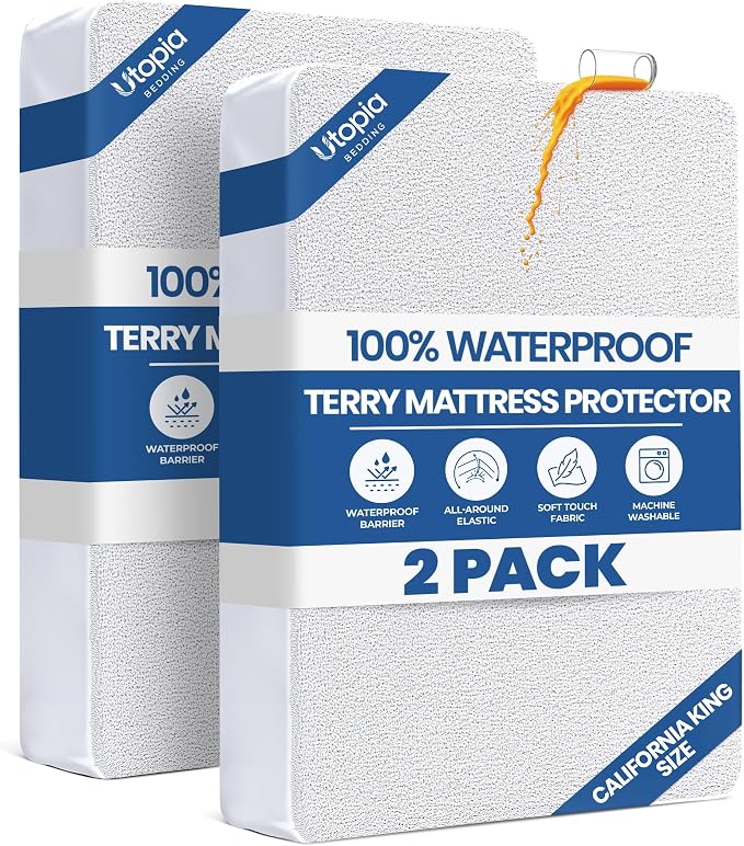 Utopia Bedding Waterproof Mattress Protector California King Size 2 Pack by UTOPIABEDDING