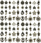 WOCRAFT 60pcs Antique Bronze Flowers Bracelet Charms by WOCRAFT