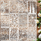 Stencils for Crafts Reusable Texture Stencils Floral Stencil Leaf Tree by SUNVERSE