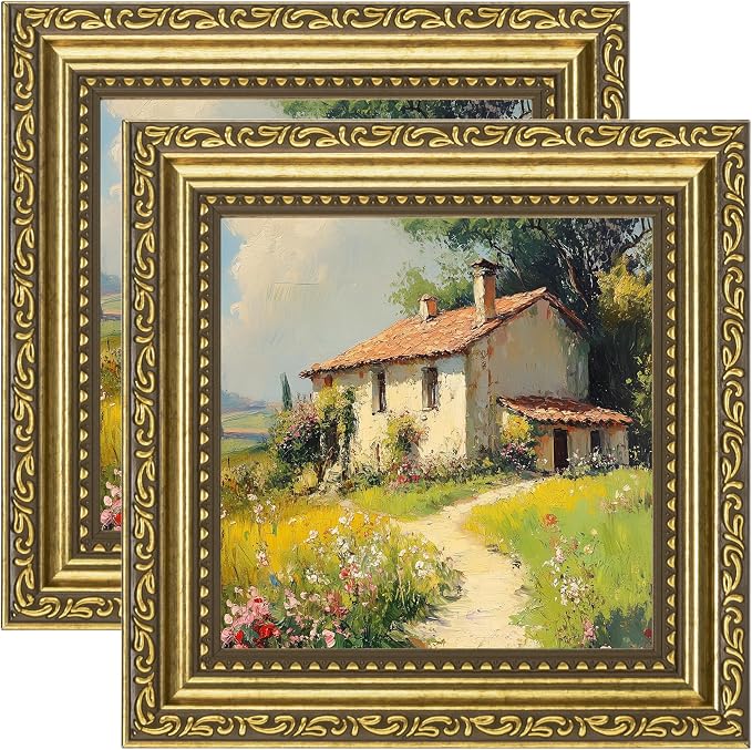 eletecpro 5x5 Vintage Picture Frame, Glass Cover, Tabletop or Wall Decor by eletecpro