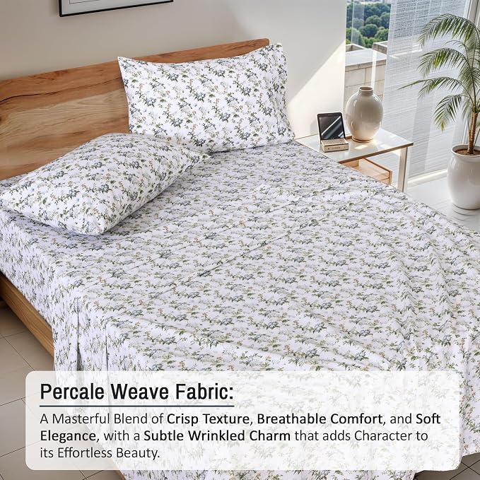 RUVANTI 100% Cotton Sheets – Twin XL Size Percale Bedding, Cooling & Breathable - Image 3
