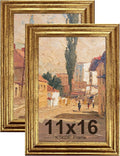 KTKDE 11x16 Picture Frame Set of 2, Ornate Vintage Gold Poster Frames by KTKDE