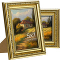 upsimples Vintage 5x7 Picture Frame, Antique Gold Frames, 2 Pack | Gold Picture by upsimples