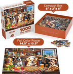 BenBen Puzzles for Adults 1000 Pieces, Dogs' Dinner Party, Dog Jigsaw Puzzle - Image 6