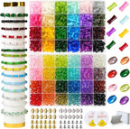 REVKI 1200pcs Glass Beads Bracelet Making Kit, 48 Colors Crystal Beads by REVKI