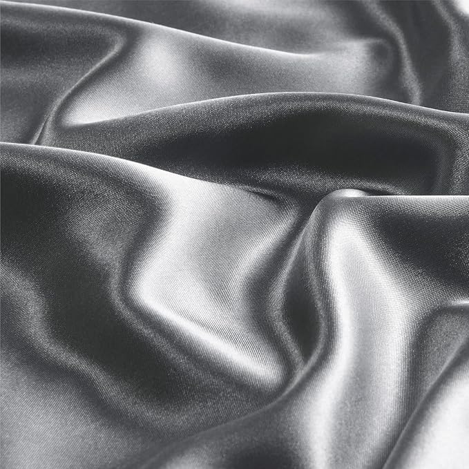 BEDELITE Satin Pillowcase with Zipper 4 Pack, Dark Grey Pillow Cases Standard - Image 3