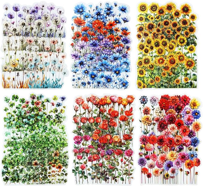 AurriiLeaf Viewing Flowers PET Sticker Set, Journaling, DIY Projects, and Art by Auriicleaf