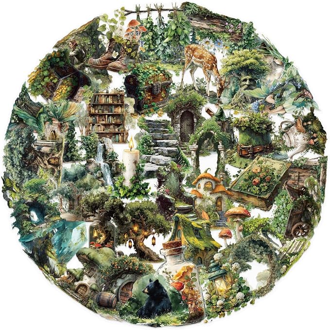 50PCS Forest Stickers PET Transparent Stickers Vintage Fantasy Forest Decals - Image 2