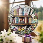 8'' Stained Glass Suncatcher Ornament, Stained Glass Window Hanging, Sun - Image 6
